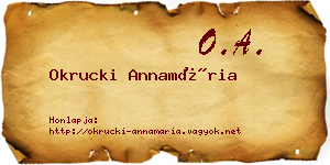 Okrucki Annamária névjegykártya